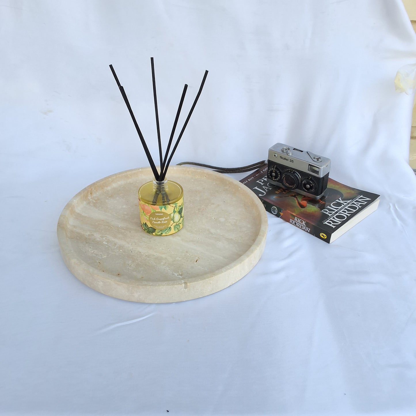 Round Marble and Travertine Trays