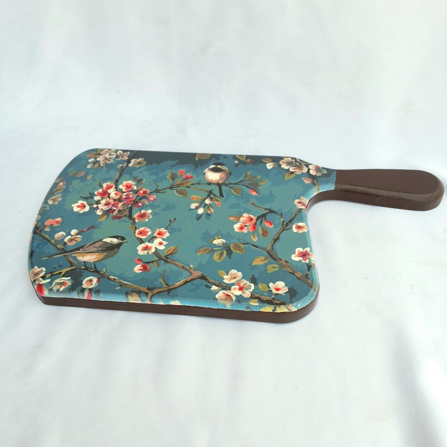 Teal Bloom Wooden Cheeseboard / Platter
