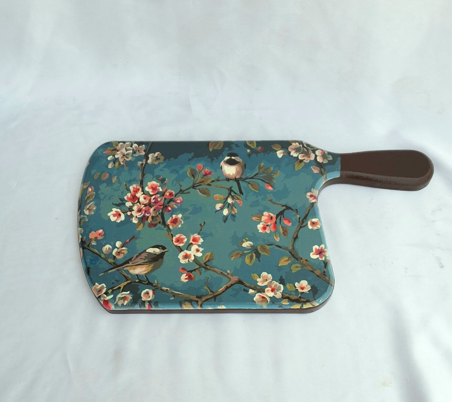 Teal Bloom Wooden Cheeseboard / Platter