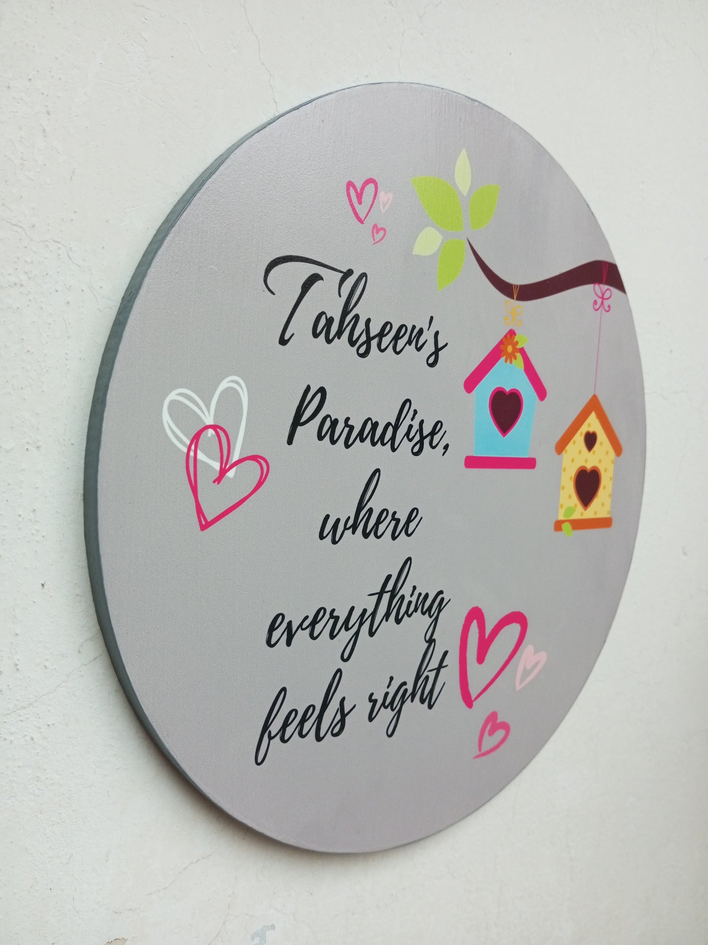 Customized Wooden Name Plaque / wooden wall hanging. Ideal gift or any occasion.