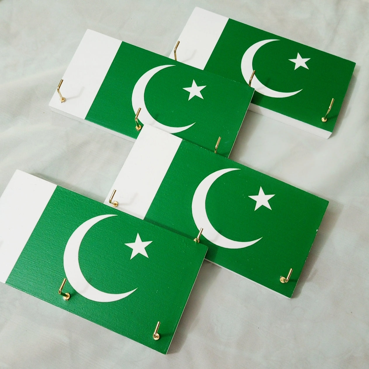Pakistani Flag wooden key hanger
