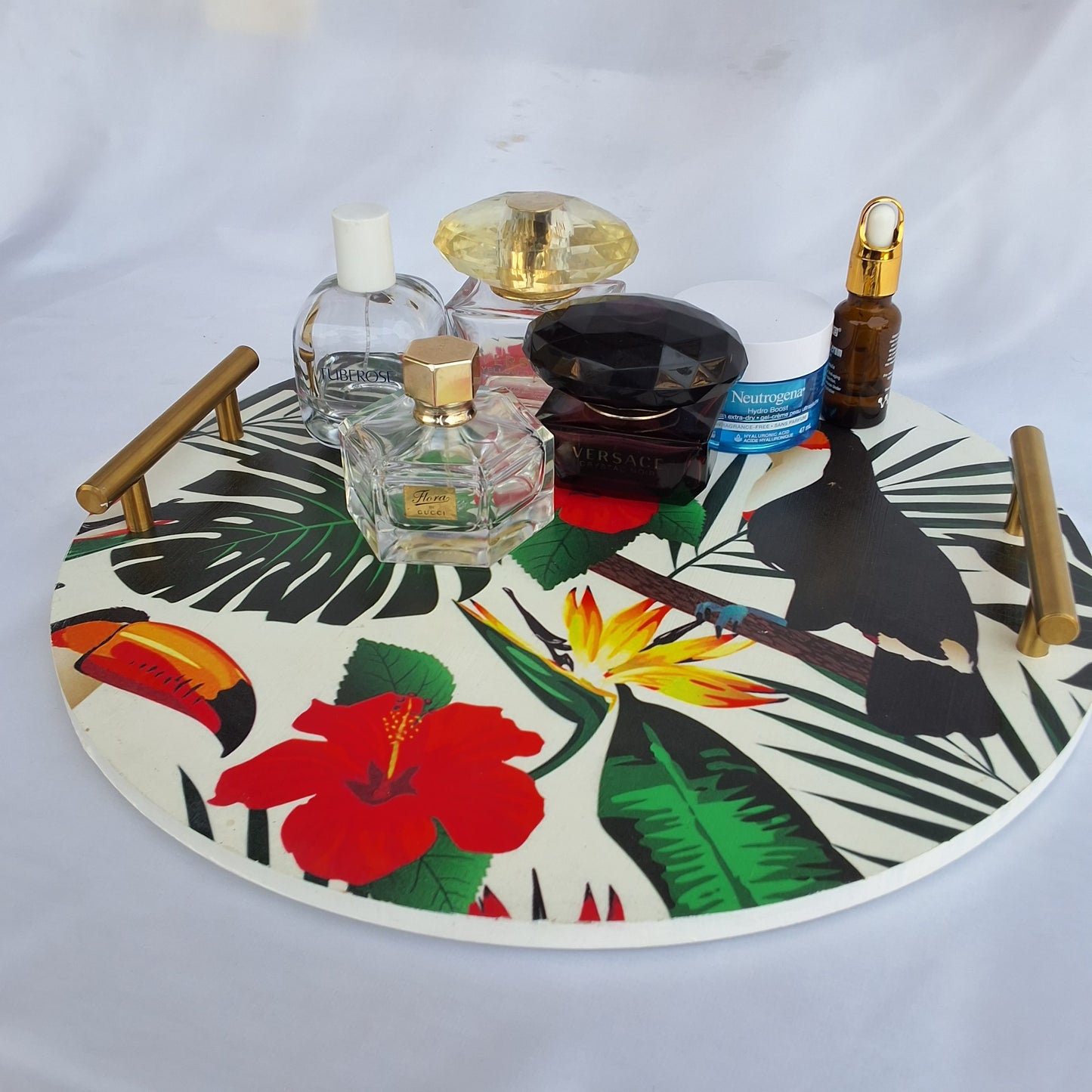 Digitally printed wooden tray, can be used as decorative tray, serving tray or as a perfume tray.