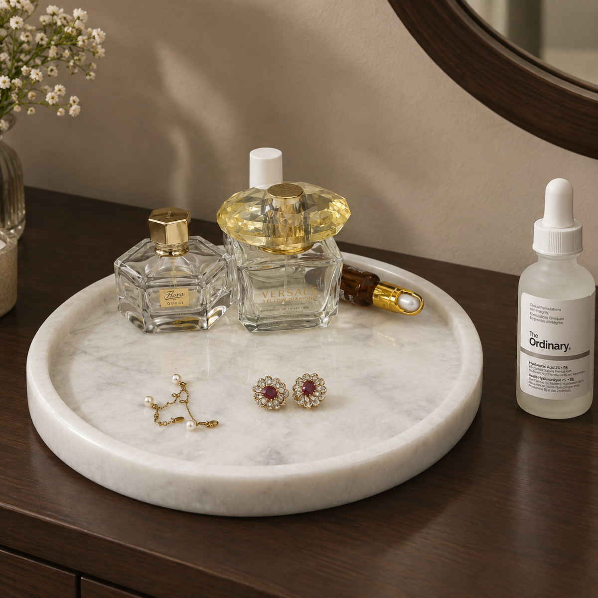 Ziarat White Marble Tray