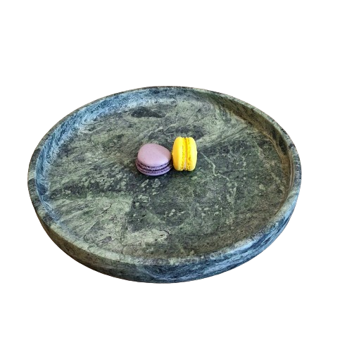Jungle Green Marble Tray-Round