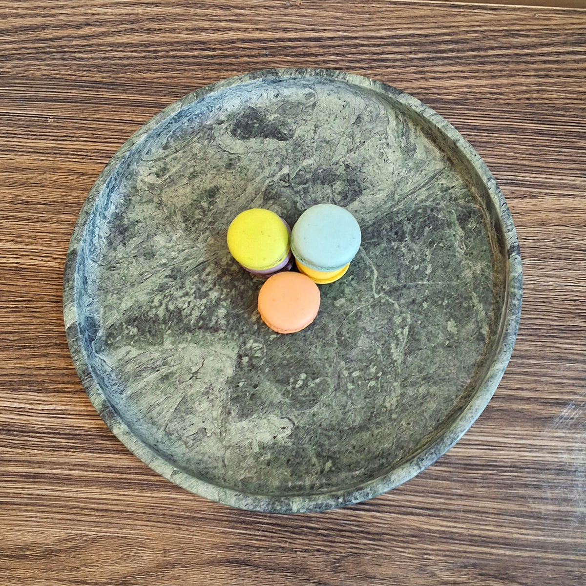 Jungle Green Marble Tray-Round