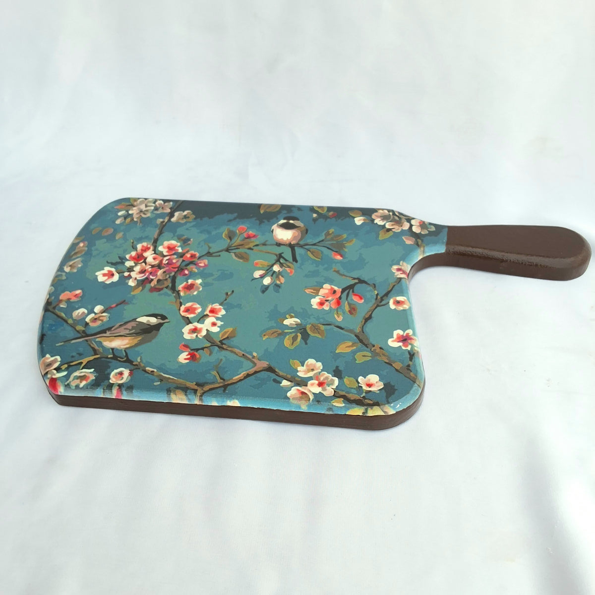 Teal Bloom Wooden Cheeseboard / Platter
