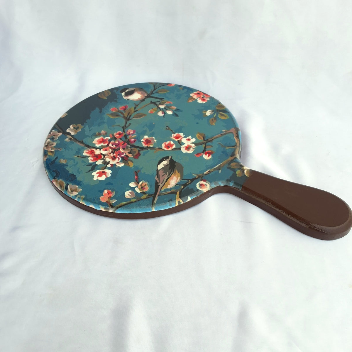 Teal Bloom Wooden Cheeseboard / Platter-Round