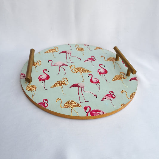Flamingo Dreamscape Tray- Wooden Tray