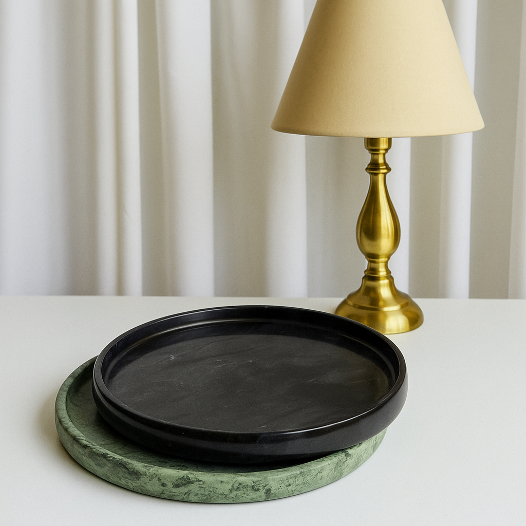 Bundle Offer - Set of Jungle Green and Jet Black Marble Trays