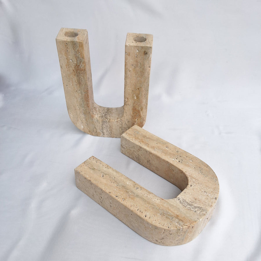 Travertine Candle Holder Set-Save Rs. 3000