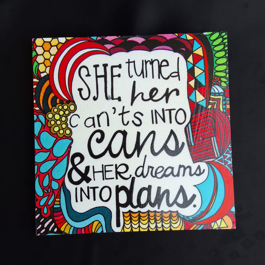 'Dreams into Plans' Wooden Wall Decor