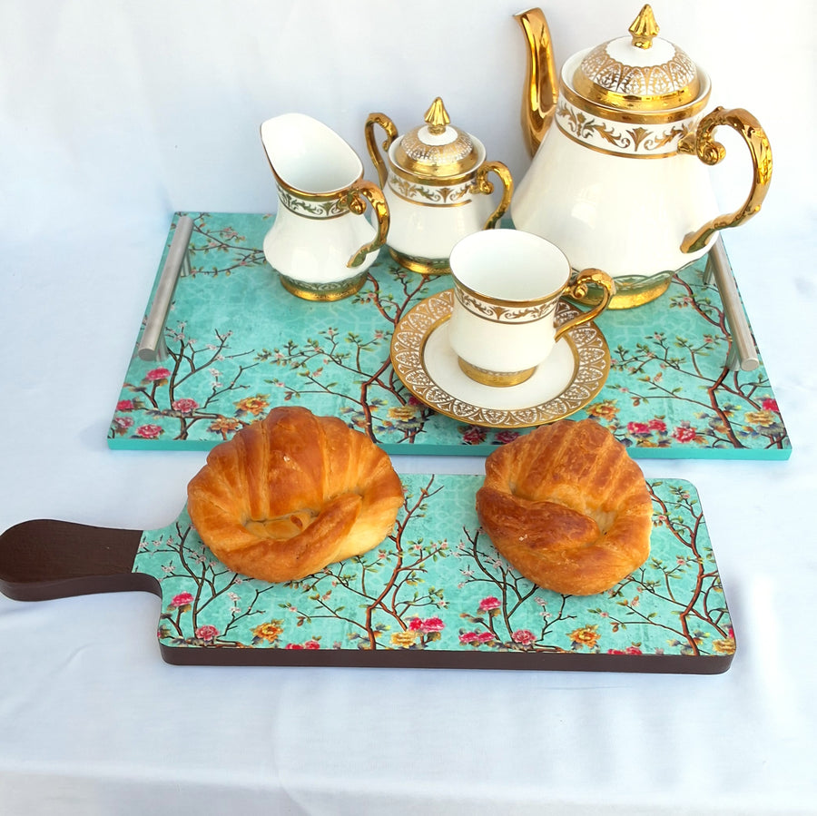 The Turquoise Flair - Wooden Tray