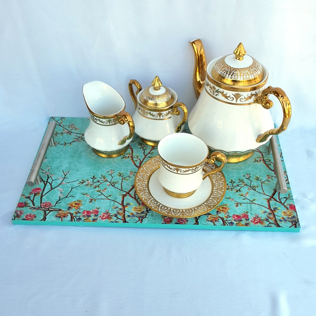 The Turquoise Flair - Wooden Tray
