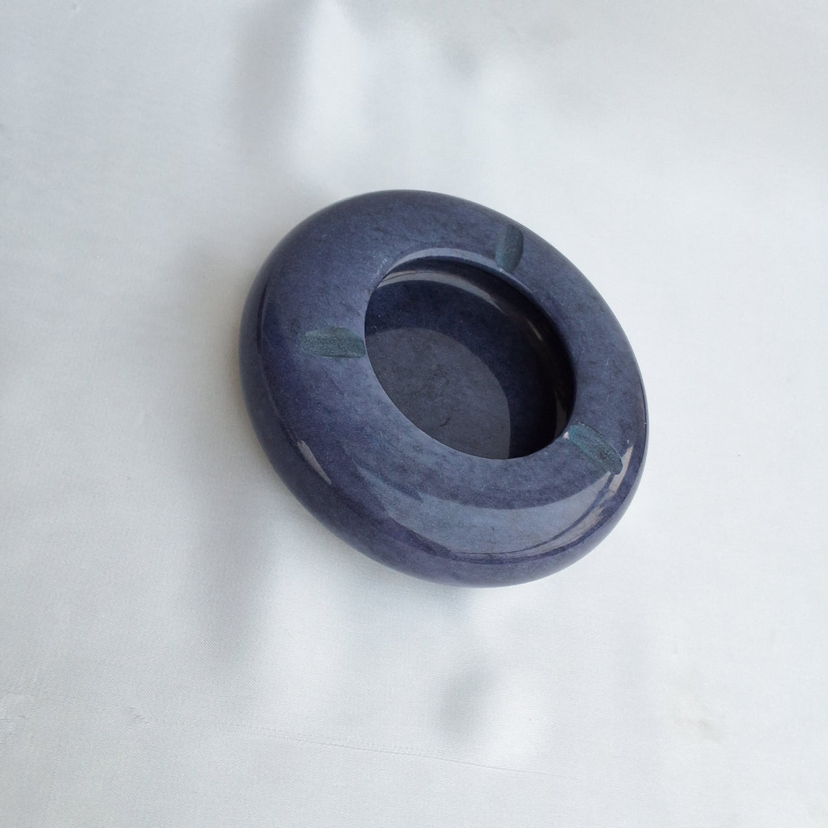 Handmade ashtray made from natural marble in Pakistan. Tinted ashtray. Blue ashtray. Home decor piece 