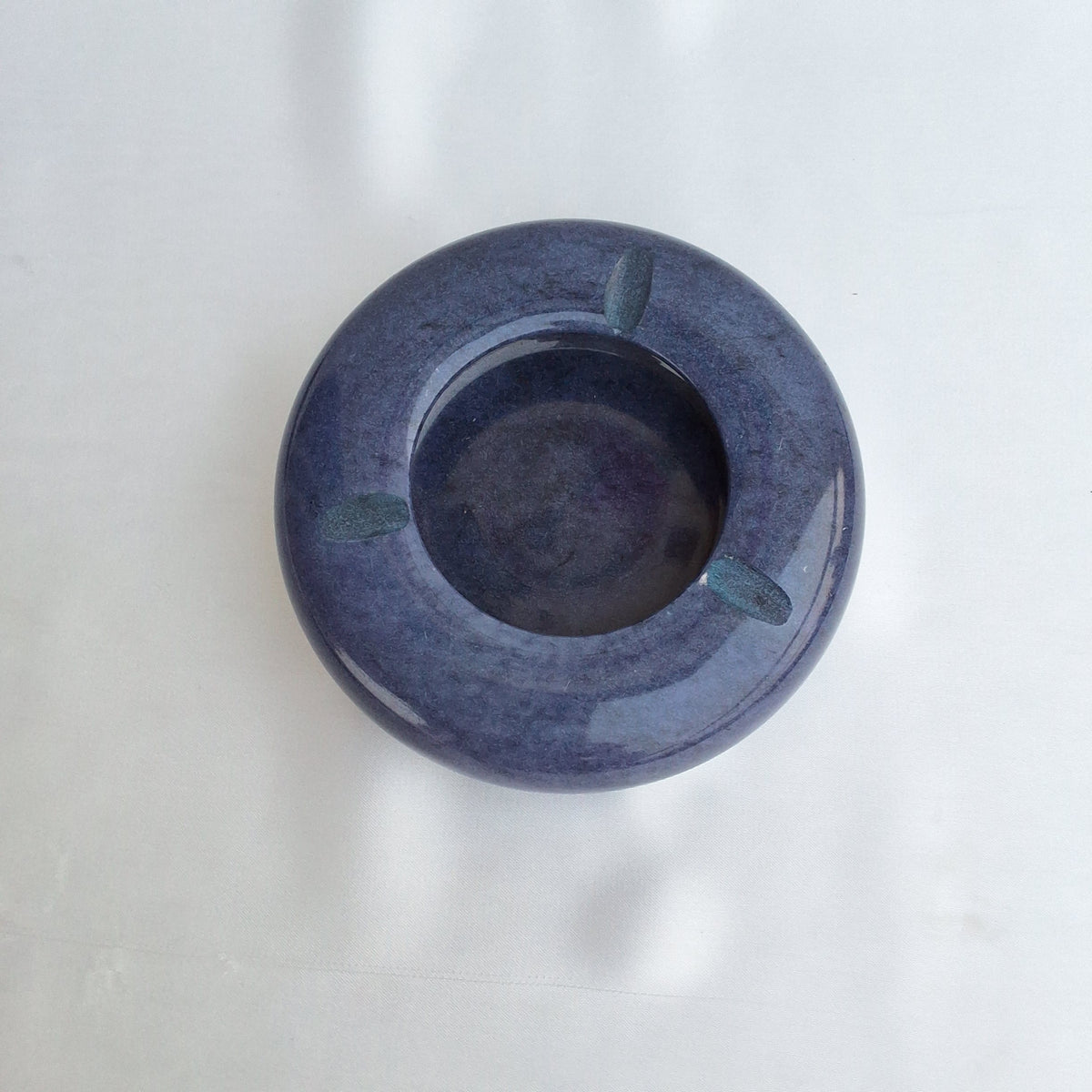 Handmade ashtray made from natural marble in Pakistan. Tinted ashtray. Blue ashtray. Home decor piece 