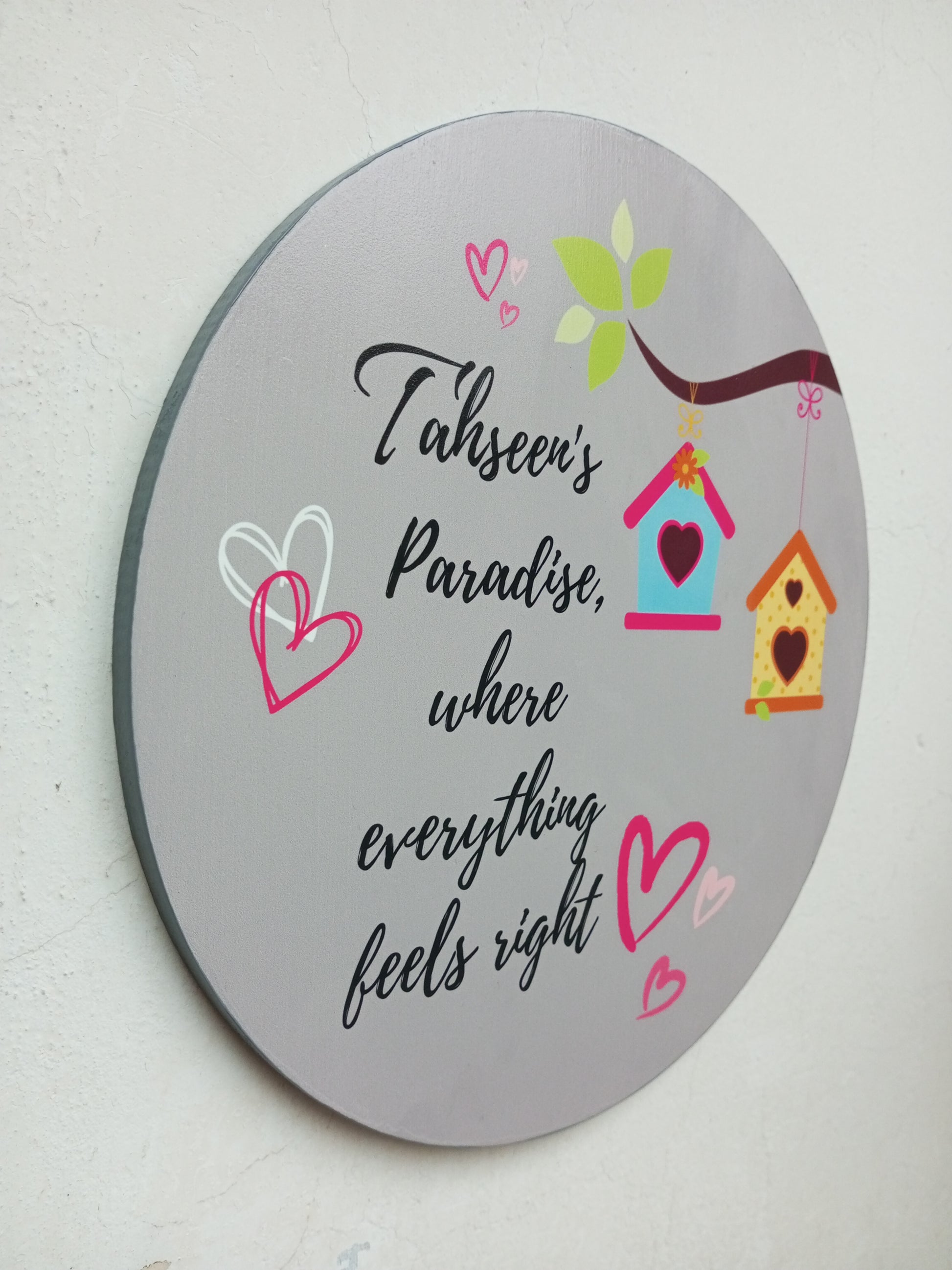Customized Wooden Name Plaque / wooden wall hanging. Ideal gift or any occasion.  