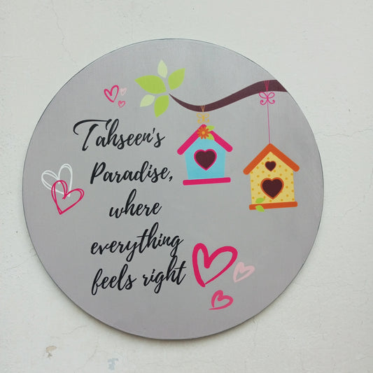 Customized Wooden Name Plaque / wooden wall hanging. Ideal gift or any occasion.  