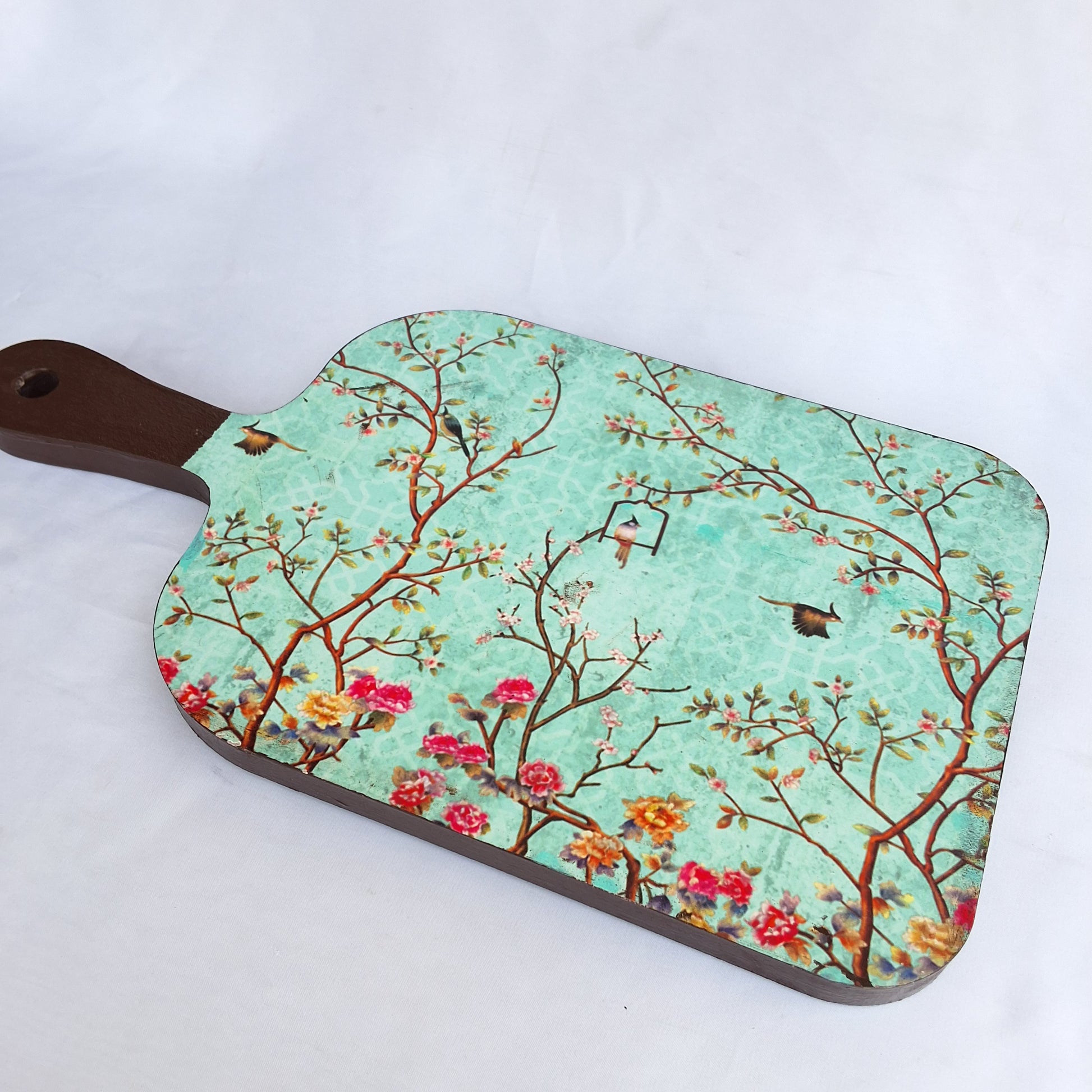 Digitally printed wooden platter / cheeseboard , food serving board. 