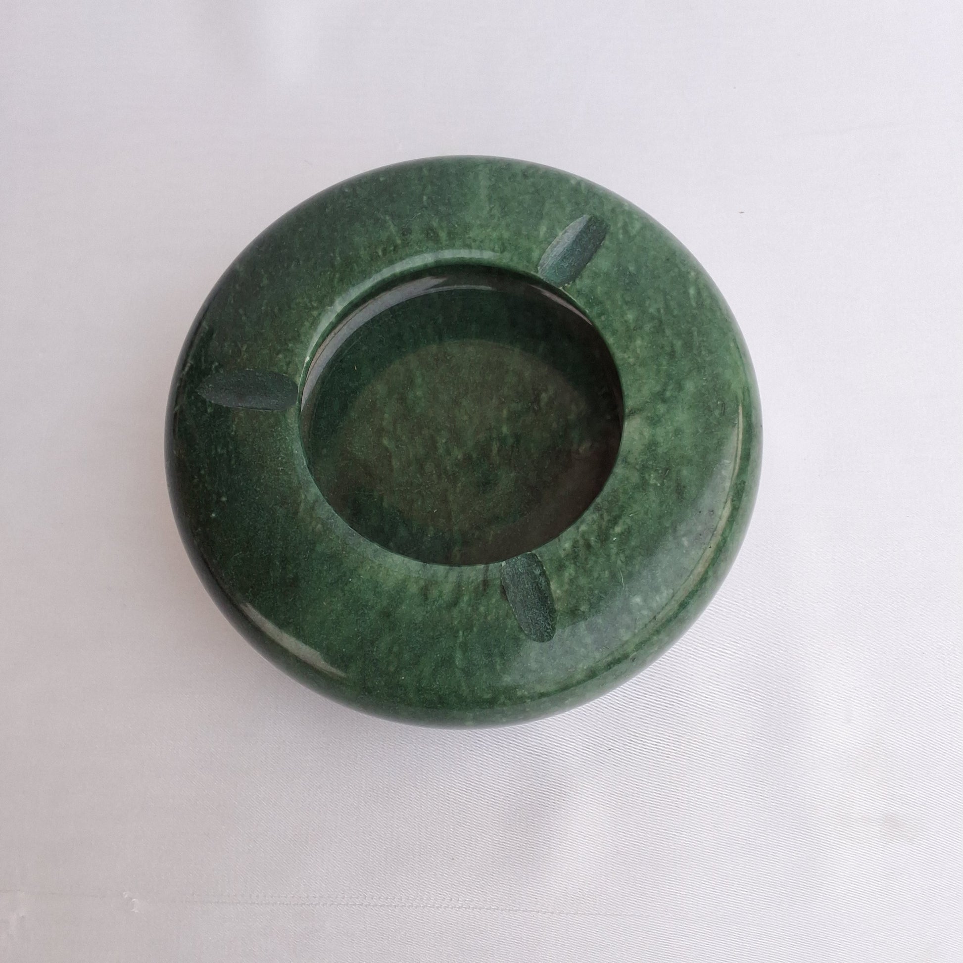 Handmade ashtray made from natural marble in Pakistan. Tinted ashtray. Green ashtray. Home decor piece 