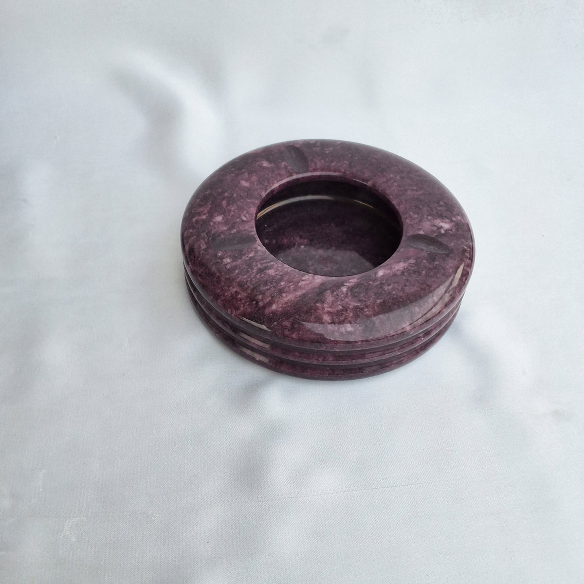 Handmade ashtray made from natural marble in Pakistan. Tinted ashtray. Purple ashtray. Home decor piece 