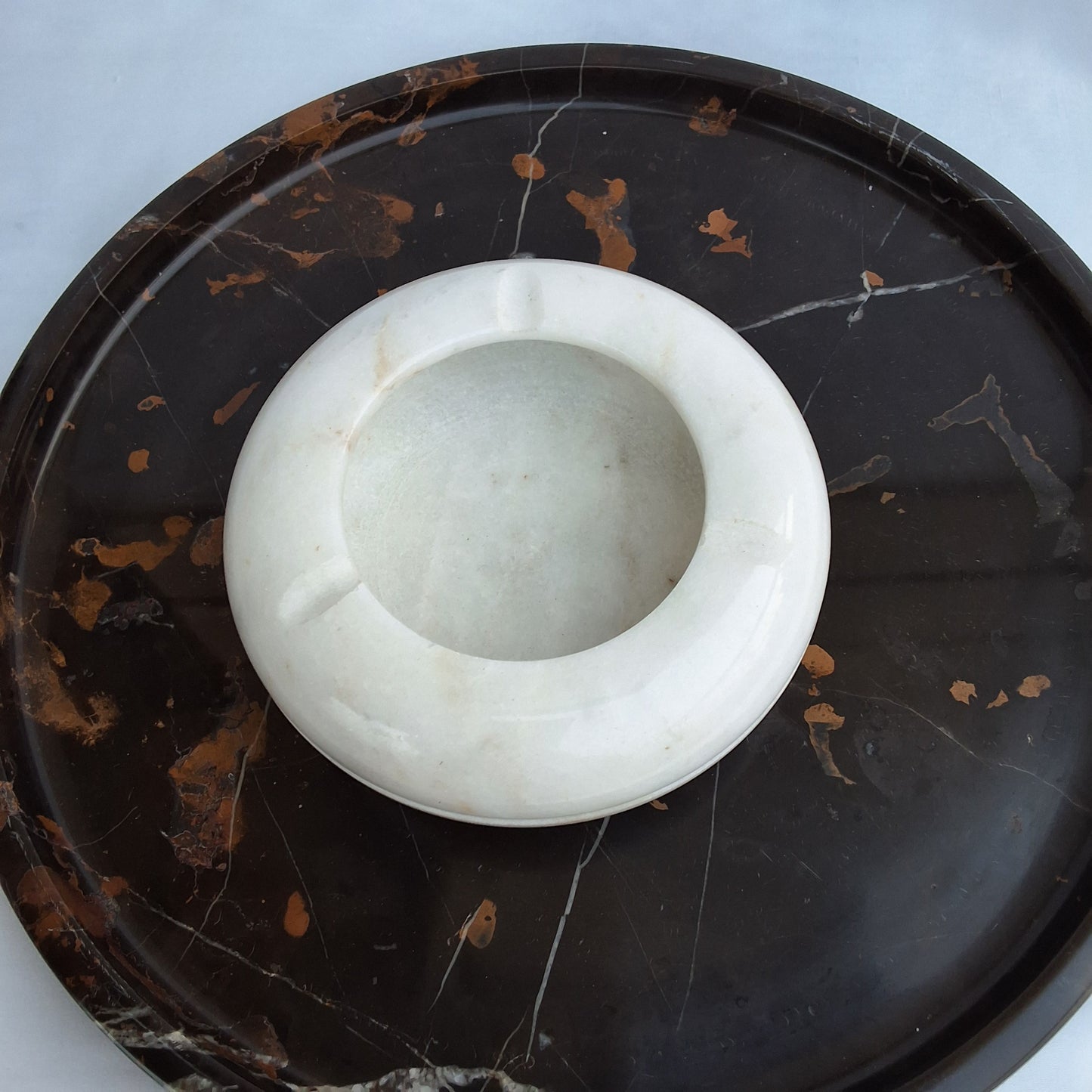 Handmade ashtray made from natural marble in Pakistan.  Ziarat White marble ashtray. Home decor piece 