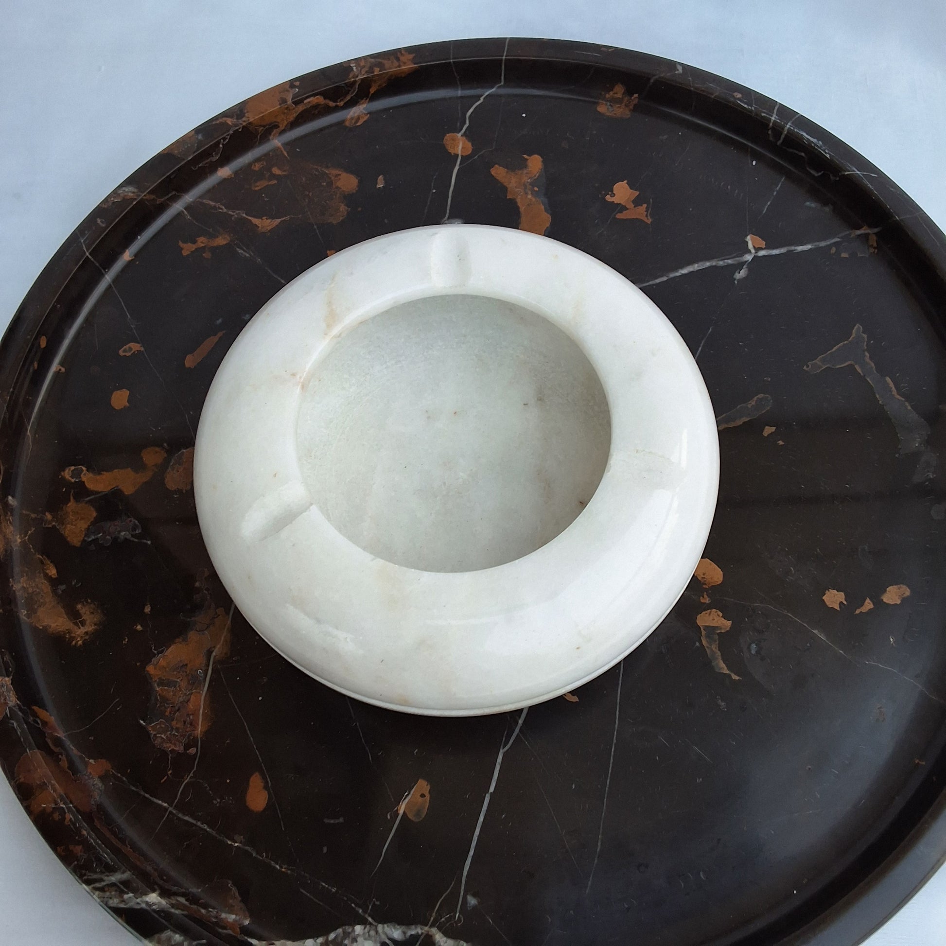 Handmade ashtray made from natural marble in Pakistan.  Ziarat White marble ashtray. Home decor piece 