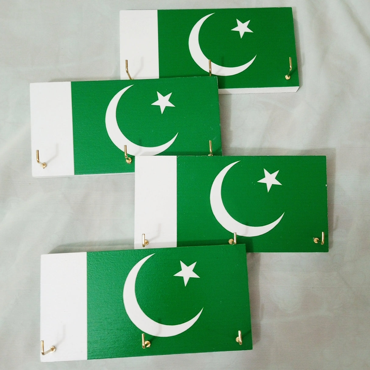 Pakistani Flag wooden key hanger
