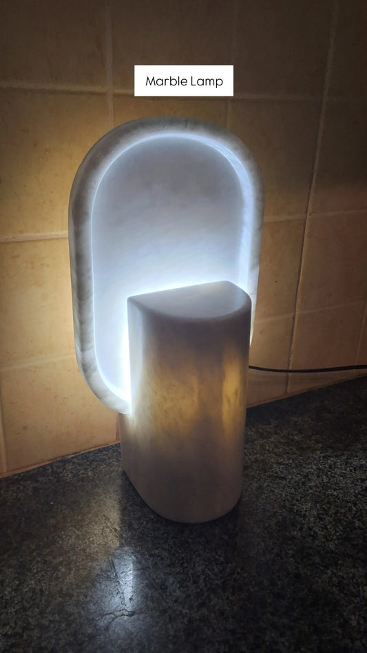 Casa Lamp- Ziarat White Marble Lamp