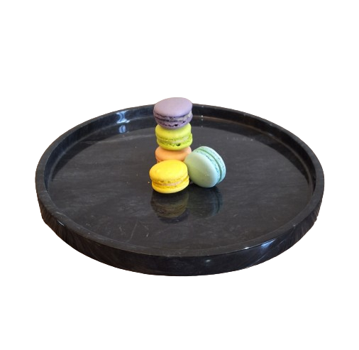 Jet Black Marble Tray is made of natural marble, is handcrafted and made in Pakistan. Vanity tray , food platter