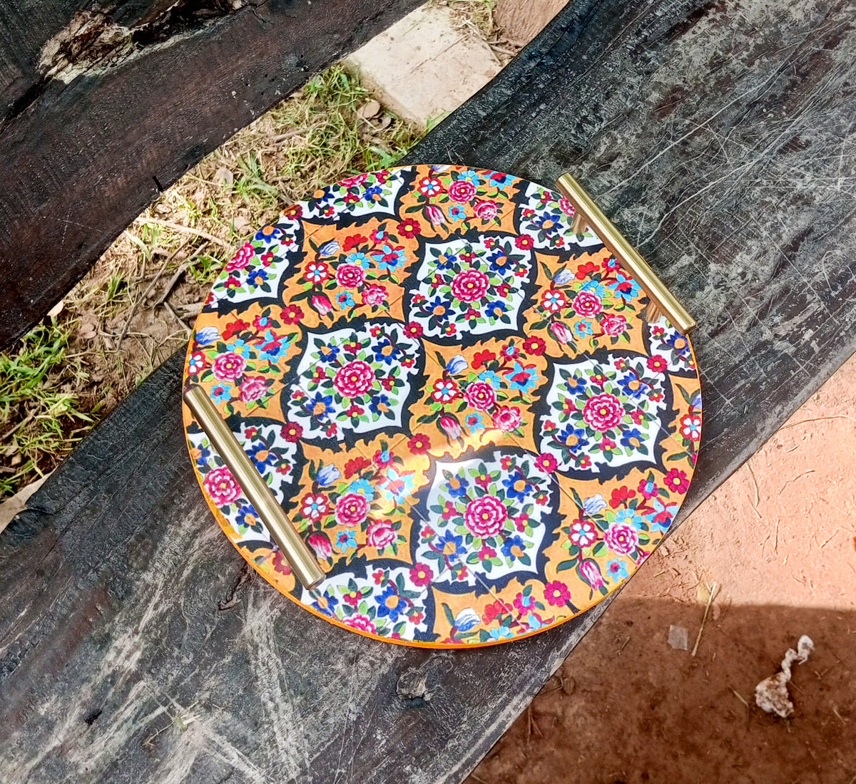 Zard Gulzar - Wooden Tray