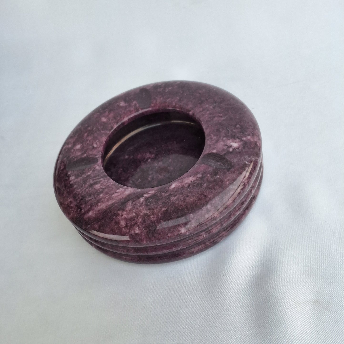 Handmade ashtray made from natural marble in Pakistan. Tinted ashtray. Purple ashtray. Home decor piece 
