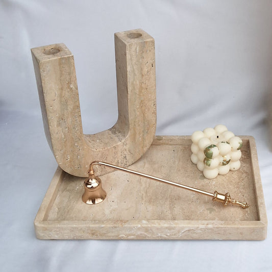 Travertine Tray , Travertine Vase, Travertine Candle holder. Handcrafted from natural stones in Pakistan