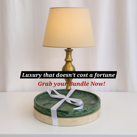 set of Travertine tray and Jungle green marble tray. handmade trays from natural stones in Pakistan