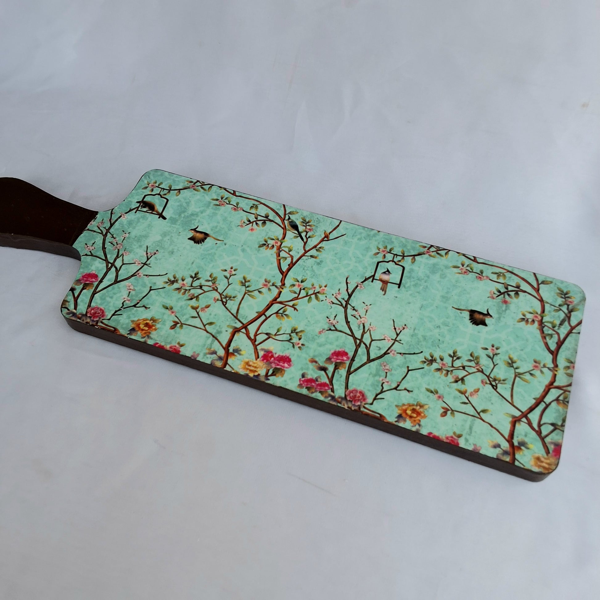 Digitally printed wooden platter / cheeseboard , food serving board. 