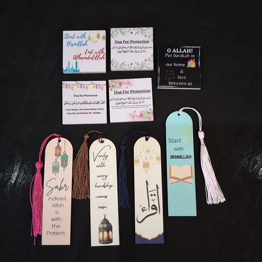 Wooden bookmarks and PVC magnets Islamic gifts / Ramadan gifts / Eid gifts
