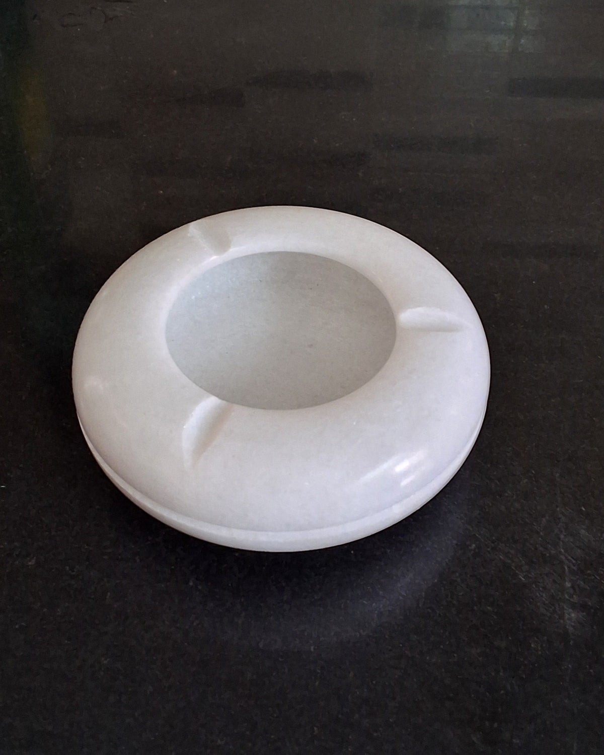 Handmade ashtray made from natural marble in Pakistan.  Ziarat White marble ashtray. Home decor piece 