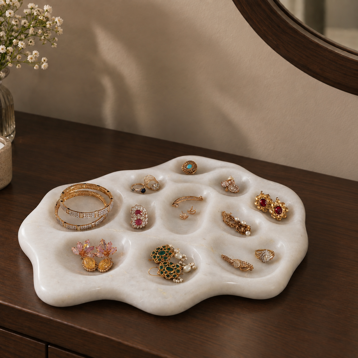 The Cloud Tray - Marble Jewellery Organizer