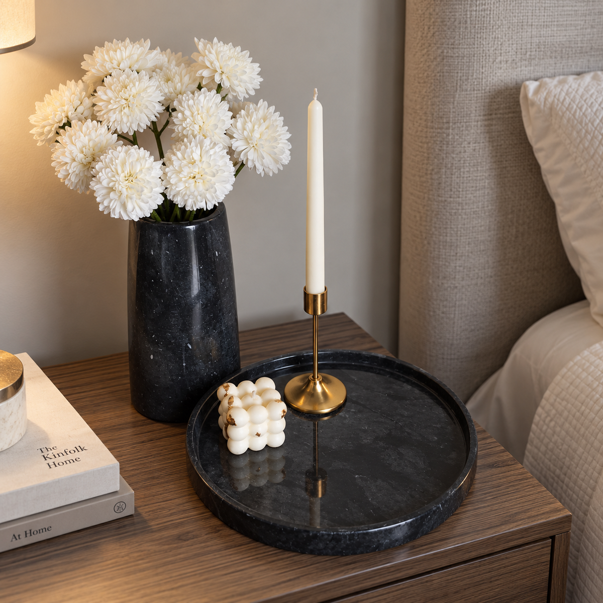 Noir Marble Vase-Jet black